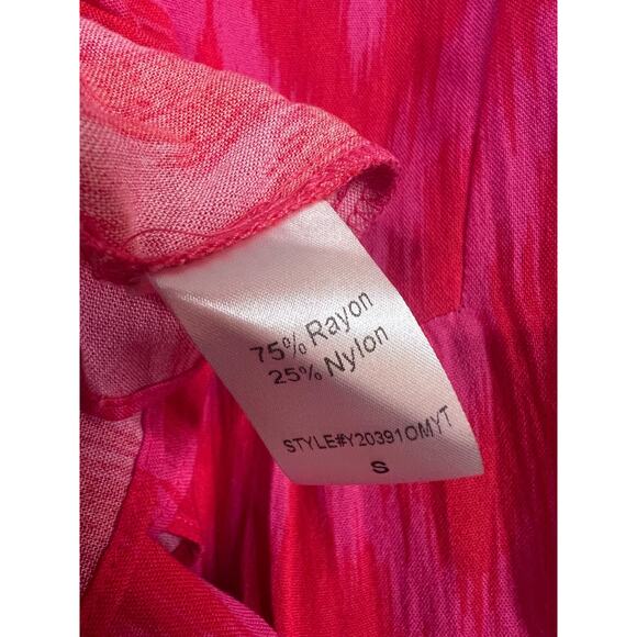 Pomander Place Size SM Red Pink Chevron Dress Tiered Preppy Cute - Picture 4 of 6